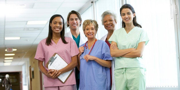 Smiling medical staff at hospital