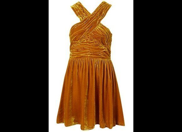 Velvet Halter Dress, $190