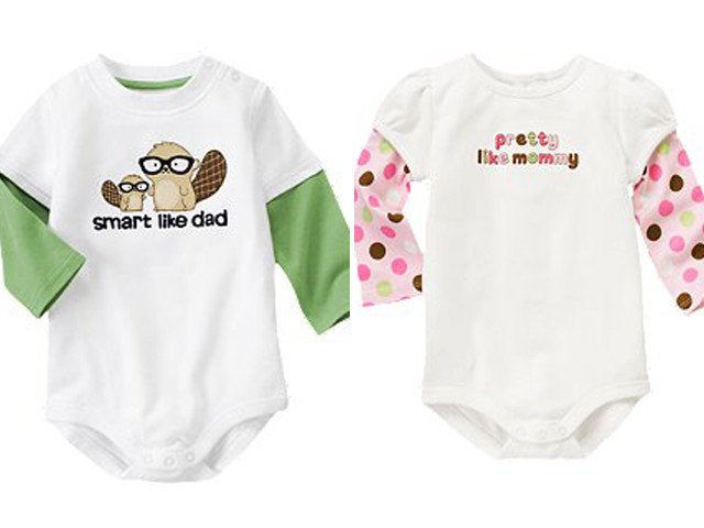 Gymboree Onesies Smart Like Dad For Boys Pretty Like Mommy For Girls Huffpost Life