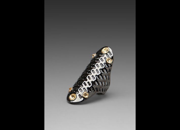 House Of Harlow Geometric Jet Pave Ring, $56