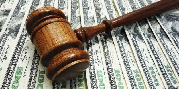 Judges court gavel on money