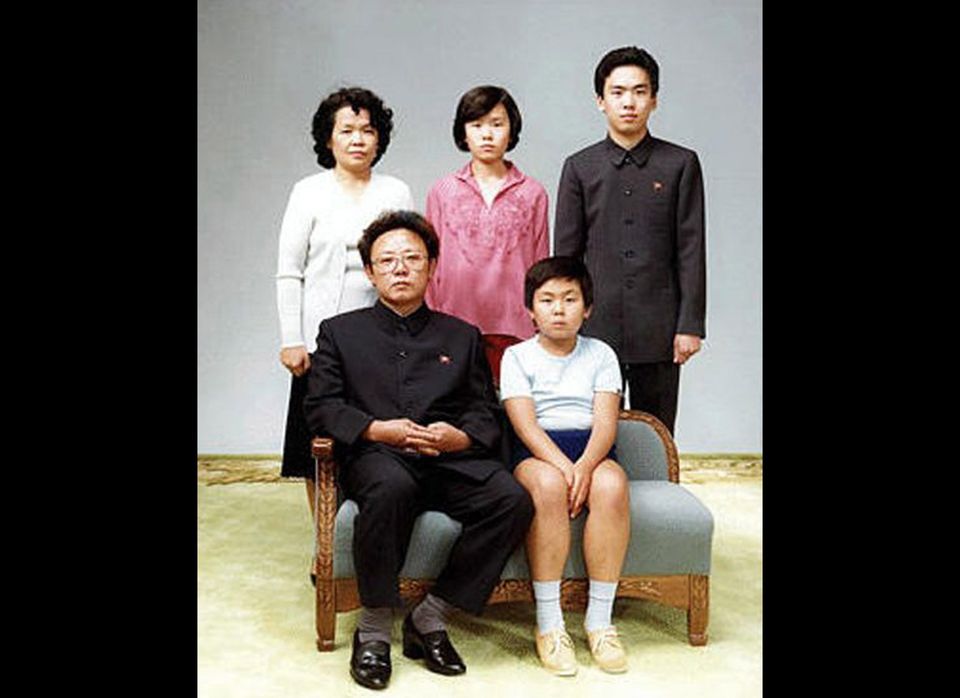 1981 - Kim Jong Il, bottom left with his first-born son Kim Jong Nam (bottom right)