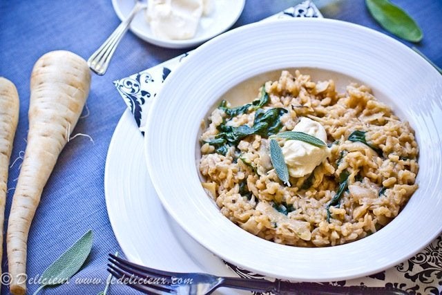 Parsnip Risotto with Mascarpone & Sage