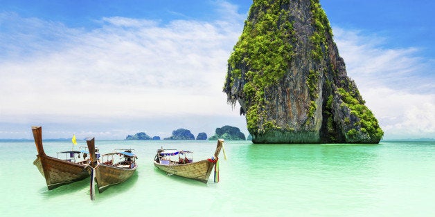 Beaty limestone rock in the ocean