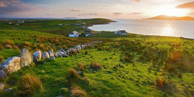 Ireland, County Mayo, Clare Island, sunset