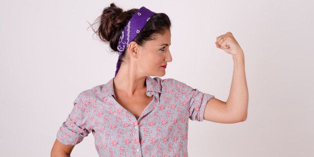 Young woman showing strength.