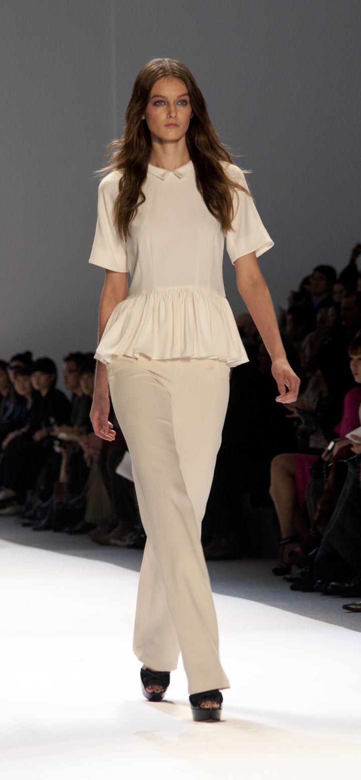 NEW YORK - FEBRUARY 11: A model walks the runway in the Jill Stuart Fall 2012 collection during Mercedes-Benz Fashion Week on February 11, 2012 in New York City.