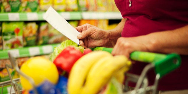 Close-up of shopping list