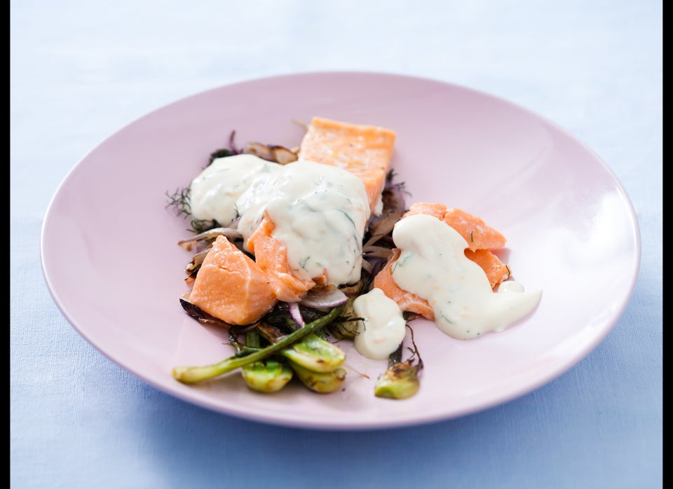 Roasted Salmon And Fennel With Orange Yogurt Sauce