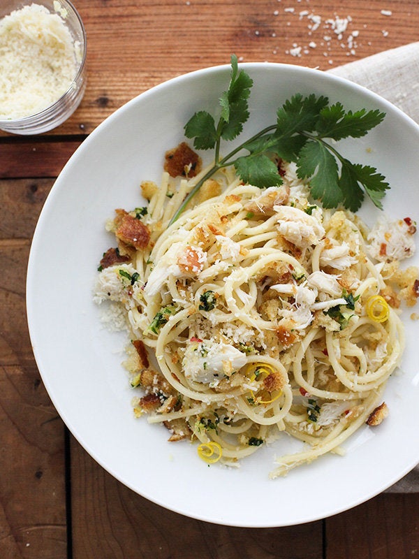 Crab Spaghetti With Lemon Gremolata