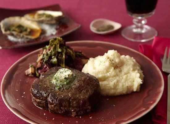 Filet Mignon With Caraway-Cilantro Compound Butter