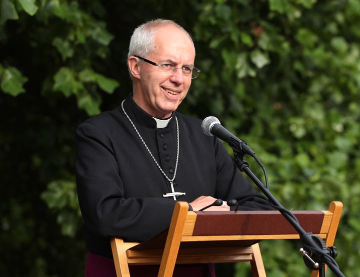 The Archbishop of Canterbury Justin Welby speaking at Lambeth Palace.