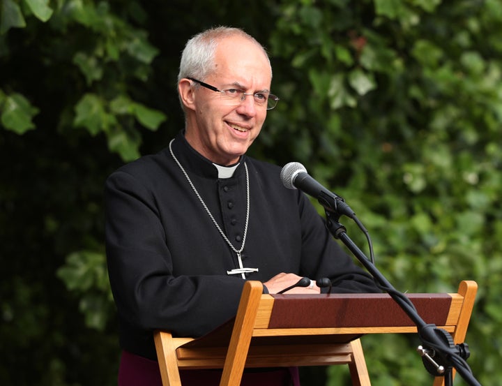 The Archbishop of Canterbury Justin Welby speaking at Lambeth Palace.