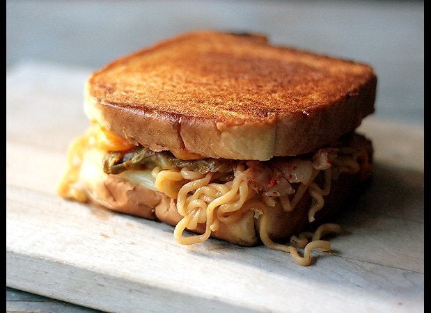 Kimchi Ramen Grilled Cheese Sandwich