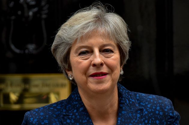 Theresa May outside Downing Street