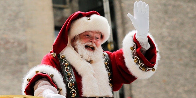 NEW YORK, NY - NOVEMBER 24: Santa Claus proceeds down 6th Av, during the 90th Macy's Annual Thanksgiving Day Parade on November 24, 2016 in New York City. Security was tight in New York City on Thursday for Macy's Thanksgiving Day Parade after ISIS called supporters in the West to use rented trucks in attacks as similar as the ones operated in France this summer where at least 86 people were killed.(Photo by Eduardo Munoz Alvarez/Getty Images)