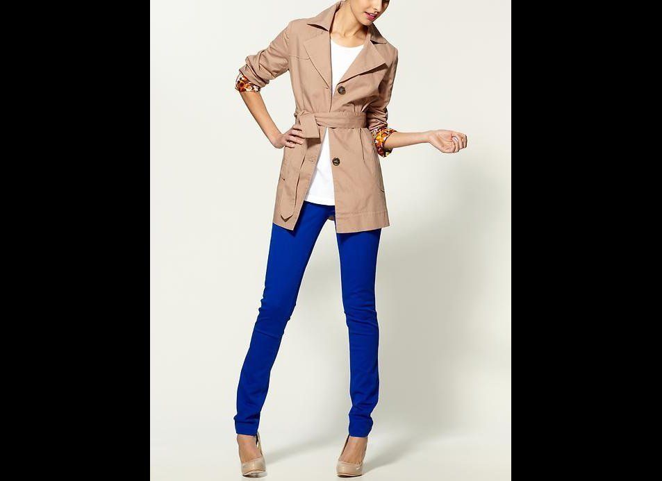 Tulle Single Breast Trench, $79
