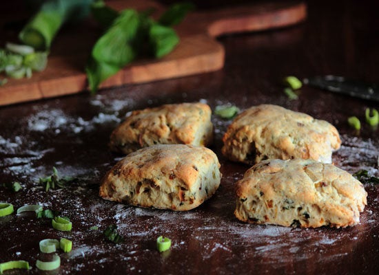 Caramelized Leek, Basil, & Black Pepper Biscuits