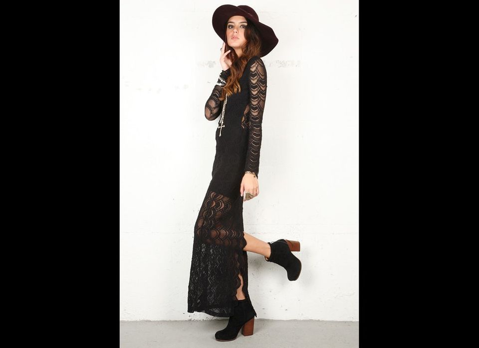 Nightcap Clothing - Long Deep-V Lace Gown, $445