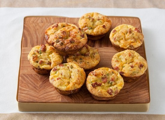 Cheddar, Ham And Scallion Cups