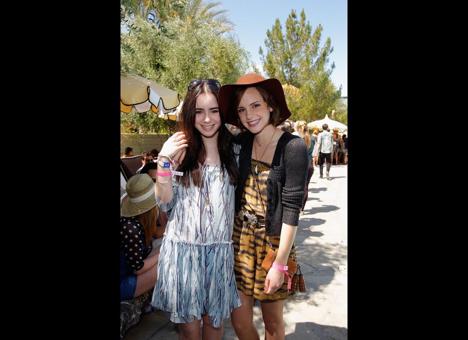 Lily Collins and Emma Watson 