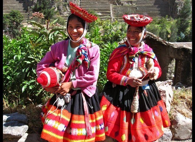 Women in their colorful costumes