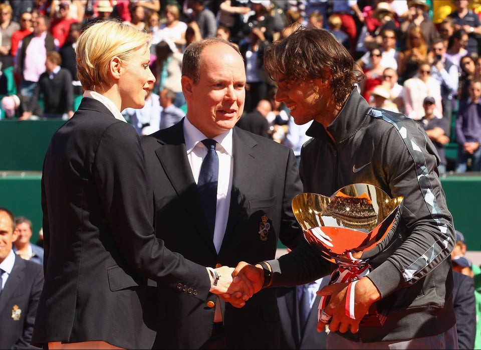 Princess Charlene with Prince Albert II & Rafael Nadal