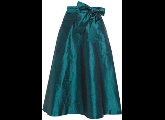 J. Crew Silk-Shantung A-Line Skirt, $200