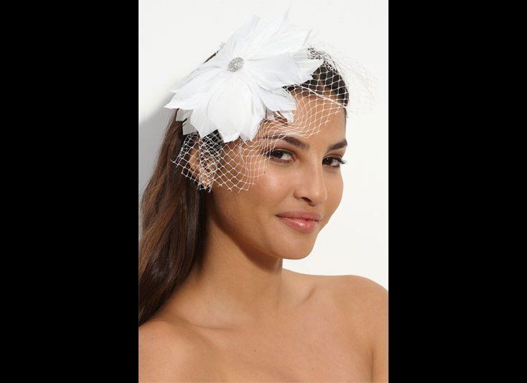 Tasha "Birdcage Feather Flower" Fascinator Headband, $48