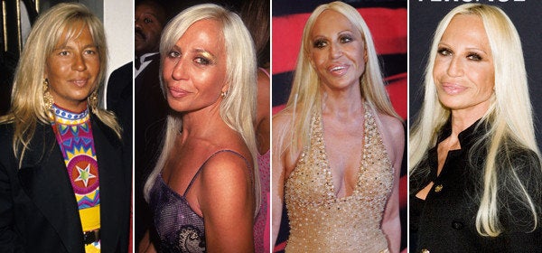 Allegra Versace and mother designer Donatella Versace attend the