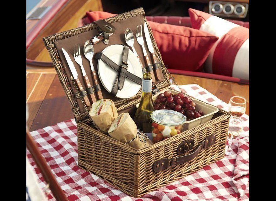Rattan Picnic Basket For Two, $79