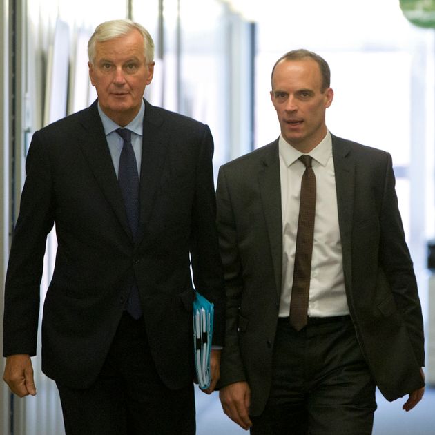 EU chief negotiator Michel Barnier with Brexit Secretary Dominic Raab. 