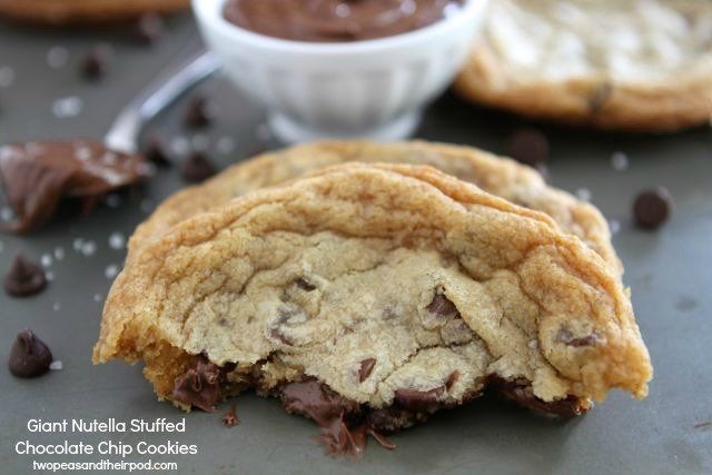 Giant Nutella Stuffed Chocolate Chip Cookies
