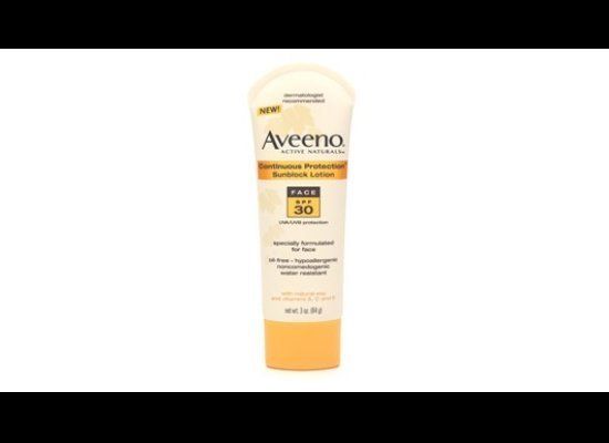 Aveeno Continuous Protection Sunblock Lotion SPF30, $9