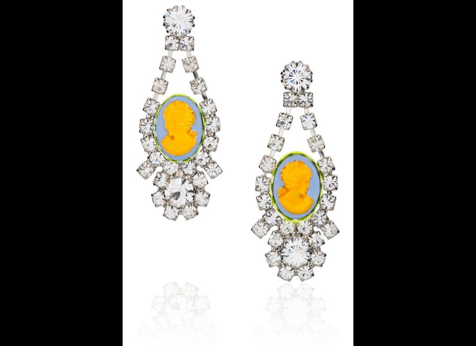 Tom Binns "Samba" Swarovski Crystal Cameo Earrings, $390