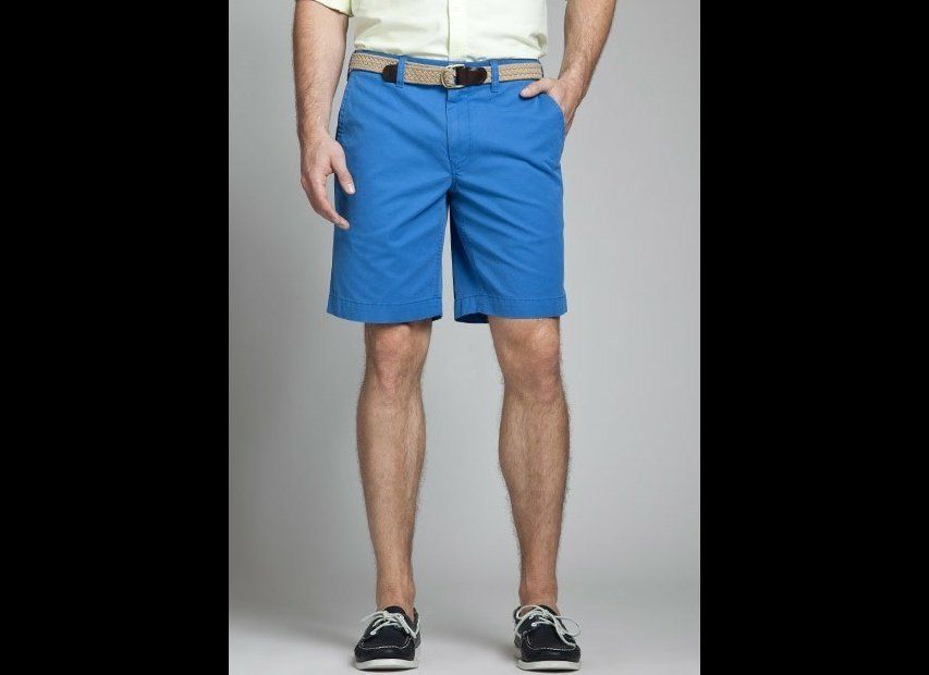 Cotton Blue Washed Chino 9" Shorts, $65