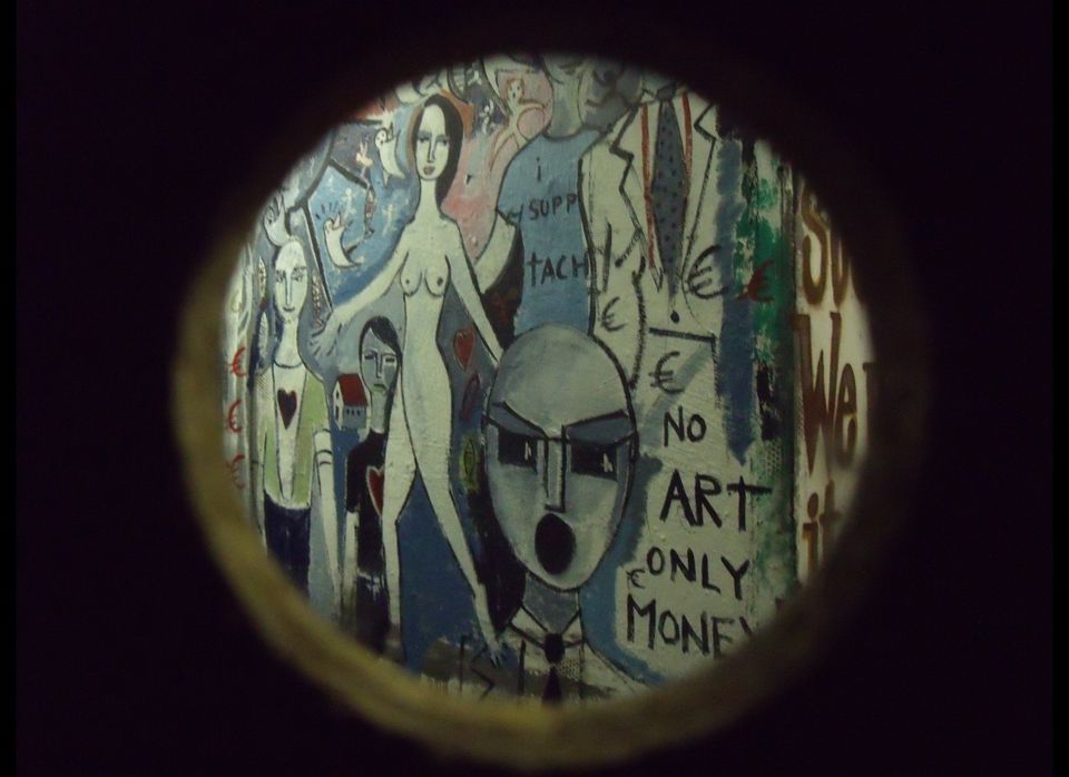 Peering through a hole at the Tacheles squat
