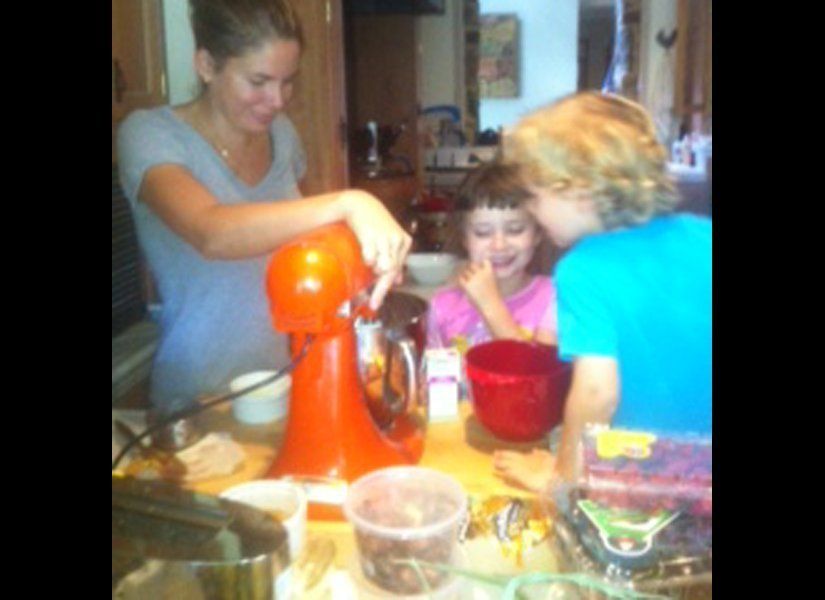 Making cookies with my niece and nephew