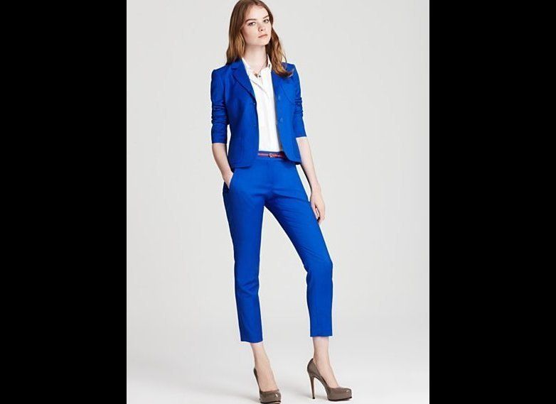 Petite: DO opt for a shorter, fitted jacket to avoid overwhelming a petite figure