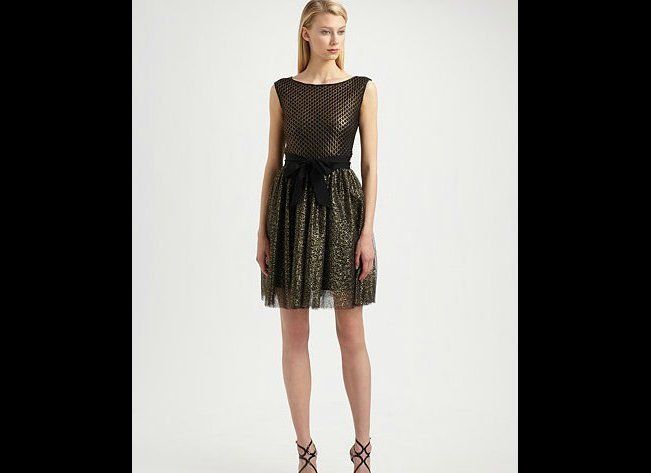 Mark + James by Badgley Mischka Metallic Lace Dress, $375