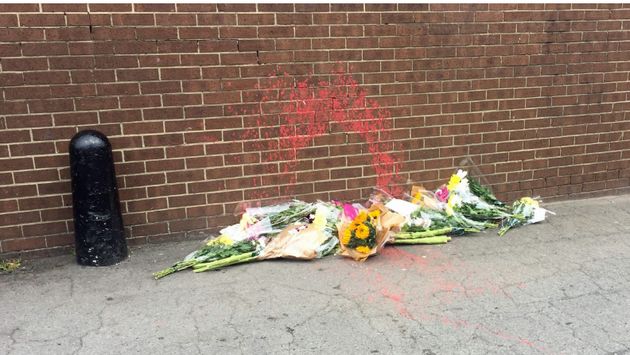 Tributes have been left at the scene where Michael Cash was sprayed with paint in Normanby 