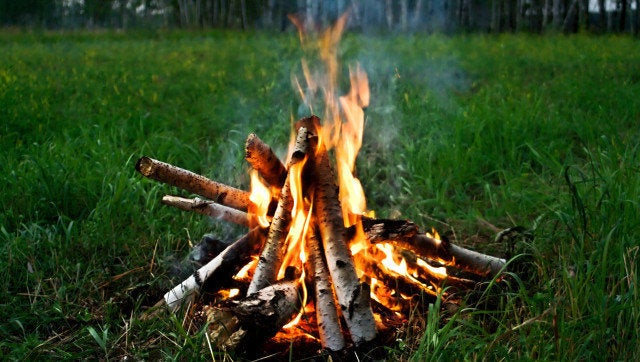 Wooden camp fire