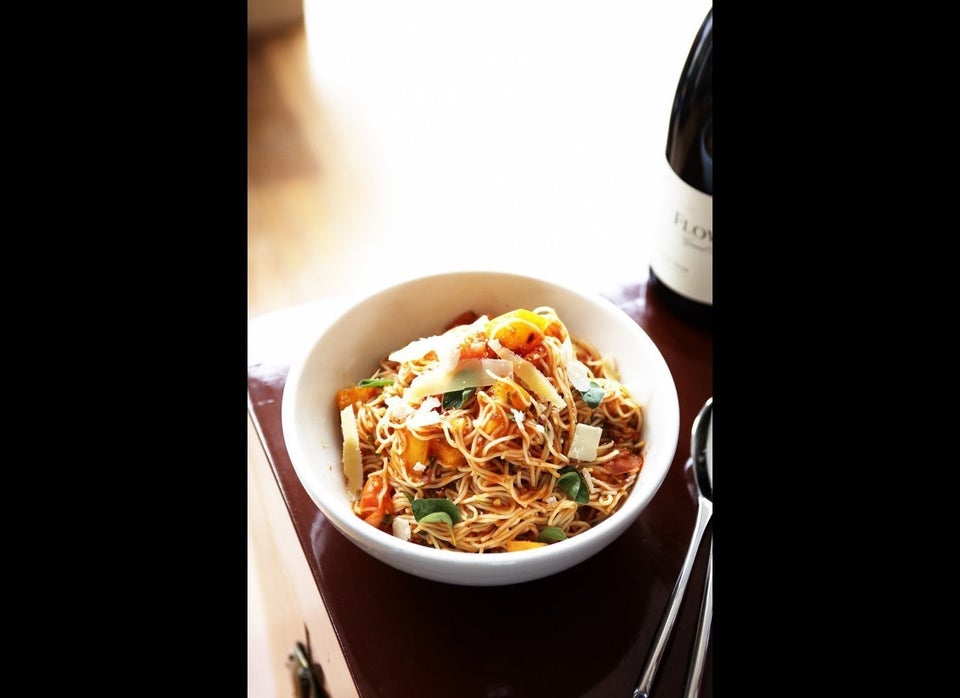 Spicy Tomato Arugula Angel Hair Pasta