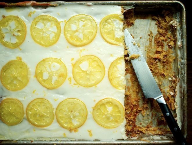 Candied Lemon Sheet Cake