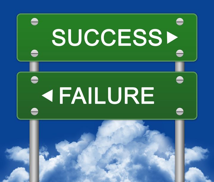 success or failure traffic sign ...