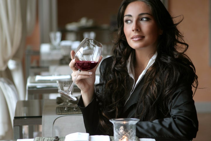 a woman in a restaurant