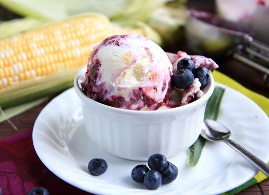 Sweet Corn And Three-Berry Ice Cream