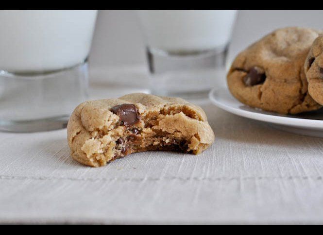 Puffy Peanut Butter Cookies with Chocolate Chips