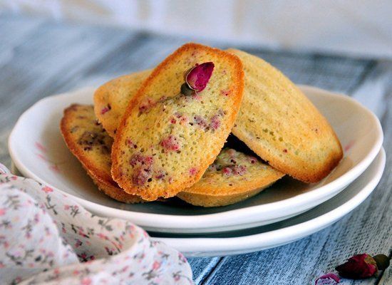 Raspberry And Rose Madeleines