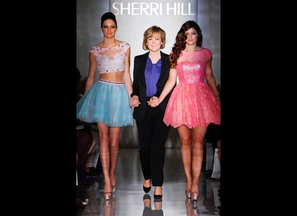 Kendall and Kylie Flank Sherri Hill